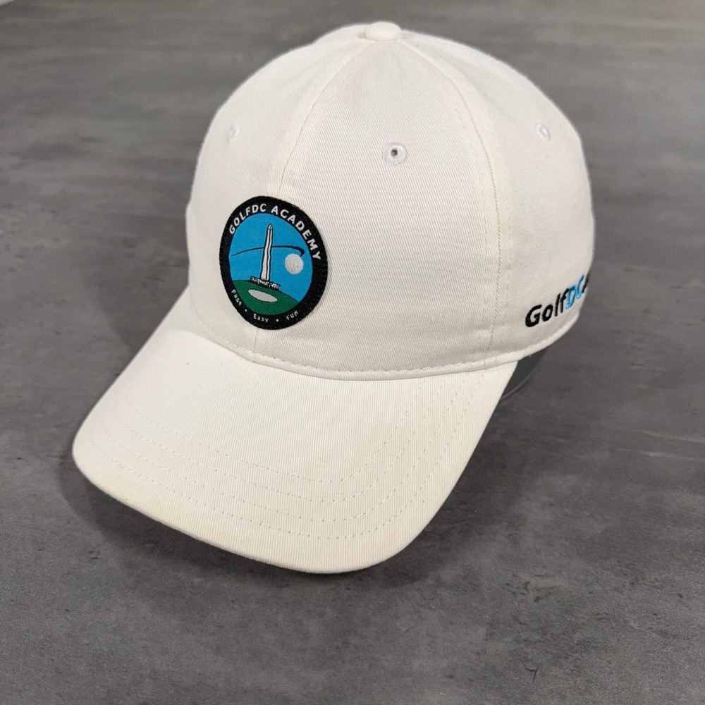 Pukka GolfDC Academy Hat‎ Mens White Adjustable Golf Baseball Cap Embroidered